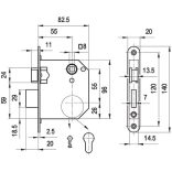 Zár Lővér kétnyelves kulcsos 3435