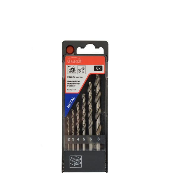 Fémfúró készlet köszörült 6 db Abraboro