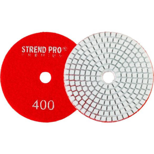 Tépőzáras gyémánt csiszoló és polírozókorong 100 mm/P400 vizes Stend Pro