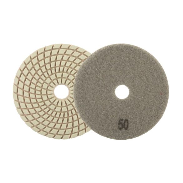 Tépőzáras gyémánt csiszoló és polírozókorong 100 mm/P50 vizes Festa