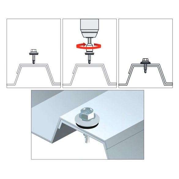 Lindab csavar 4,8 x 35 antracit 7016