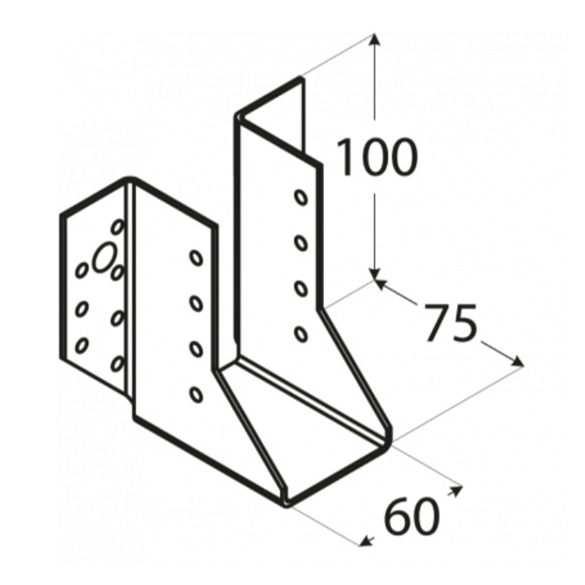 Oszlop tartó szeglemez 60*100