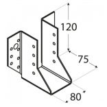 Oszlop tartó szeglemez 80*120