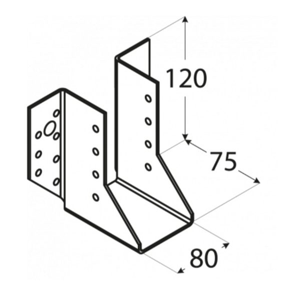 Oszlop tartó szeglemez 80*120
