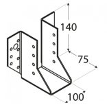 Oszlop tartó szeglemez 100*140