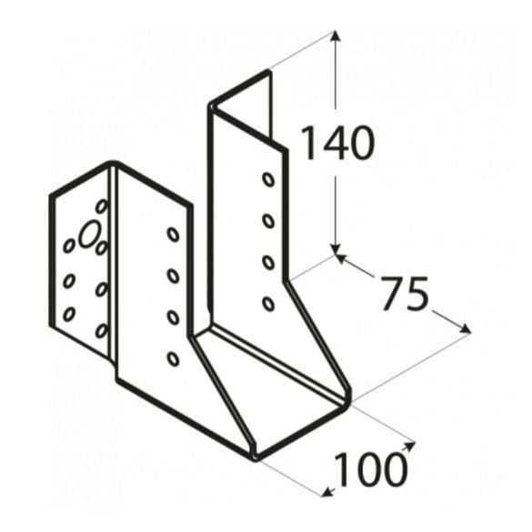 Oszlop tartó szeglemez 100*140