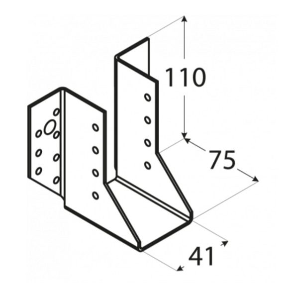 Oszlop tartó szeglemez 41*110