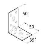 Sarokösszekötő lemez perforált 50*50*35