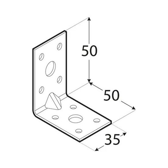 Sarokösszekötő lemez perforált 50*50*35