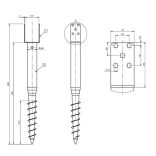 Talajcsavar 101 x 865 / 4 mm tűzihorganyzott