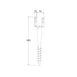 Talajcsavar 80 x 685 / 4 mm tűzihorganyzott
