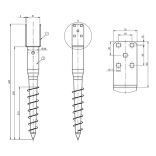 Talajcsavar 80 x 685 / 4 mm tűzihorganyzott