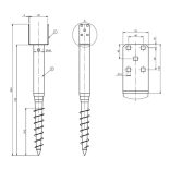 Talajcsavar 120 x 865 / 4 mm tűzihorganyzott