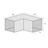Gerenda összekötő "L" 95 x 185 x 185 / 1,5 mm fekete