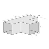 Gerenda összekötő "T" 95 x 185 x 275 / 1,5 mm fekete Pergola