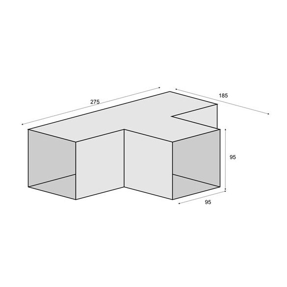 Gerenda összekötő "T" 95 x 185 x 275 / 1,5 mm fekete Pergola