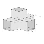 Gerenda összekötő "X" 95 x 185 x 185 x 275 / 1,5 mm fekete Pergola