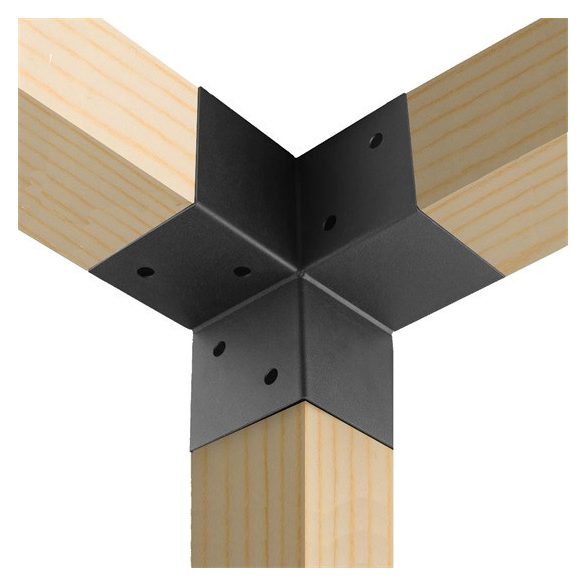 Gerenda összekötő "Y" 95 x 185 x 185 / 1,5 mm fekete Pergola