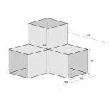 Gerenda összekötő "Y" 95 x 185 x 185 / 1,5 mm fekete Pergola
