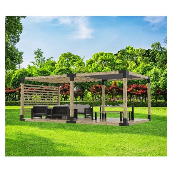 Gerenda összekötő "Y" 95 x 185 x 185 / 1,5 mm fekete Pergola