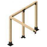 Gerenda lecsavarozható 91 x 91 x 150 / 1,8 mm fekete Pergola