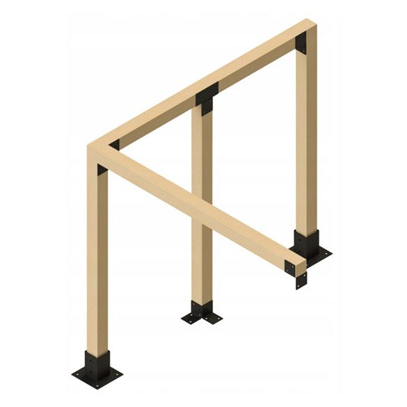 Gerenda lecsavarozható 91 x 91 x 150 / 1,8 mm fekete Pergola