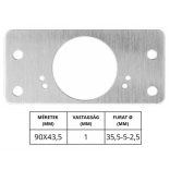 Kivetőpánt javító lemez ajtóra 90 x 43,5 / 1 mm INOX