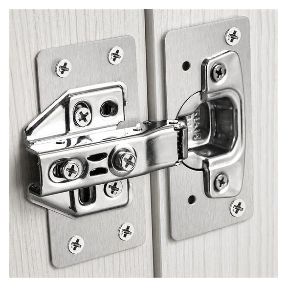 Kivetőpánt javító lemez ajtóra 90 x 43,5 / 1 mm INOX