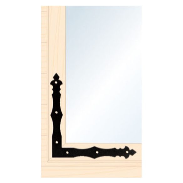 Fekete L sarokvas díszes 200x200-as