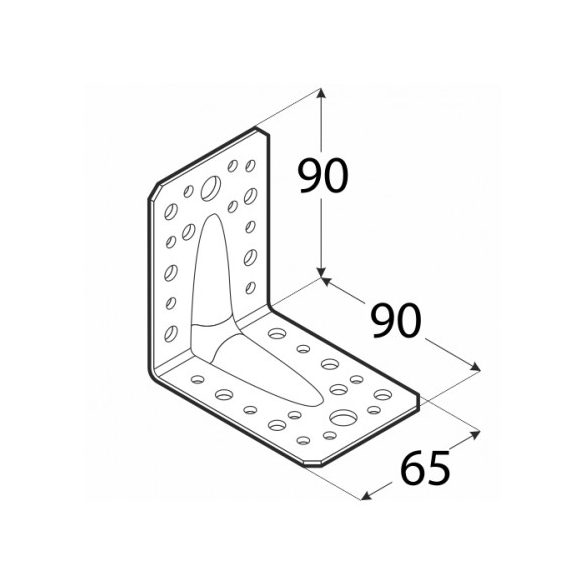 Fekete sarokvas 90x90