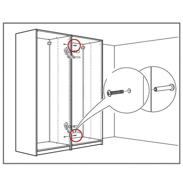 Bútorösszehúzó csavar D=5-ös 30-42