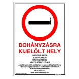 Tábla műanyag "Dohányzásra kijelölt hely"