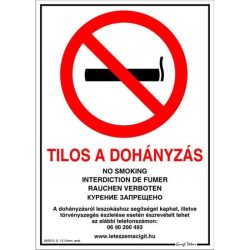 Tábla műanyag "Tilos a dohányzás"