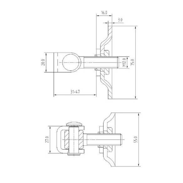 Forgáspont talpas M12-es