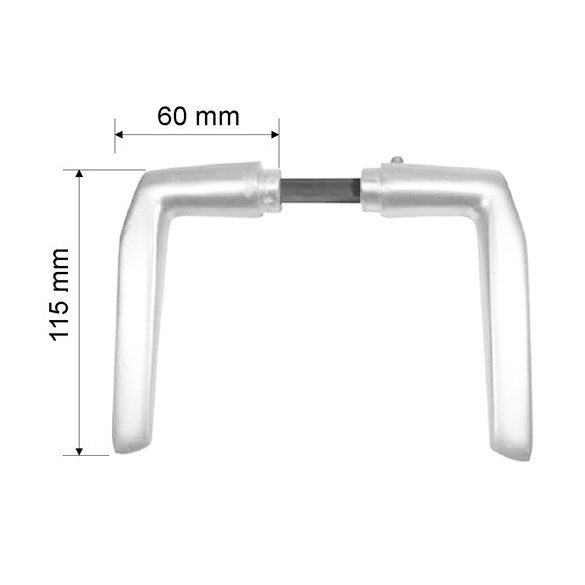 Ajtókilincs hosszított eloxált F2 110 mm