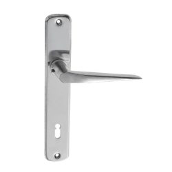 Ajtókilincs + ajtócím 90 mm kulcsos ezüst