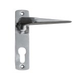 Ajtókilincs + ajtócím 55 mm cilinderes ezüst