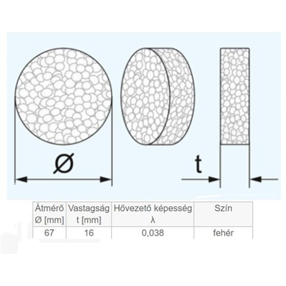 Hungarocell pogácsa 67mm