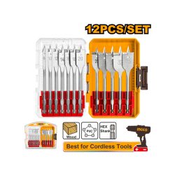 INGCO Lapos fúrószár készlet 12 részes bit befogású