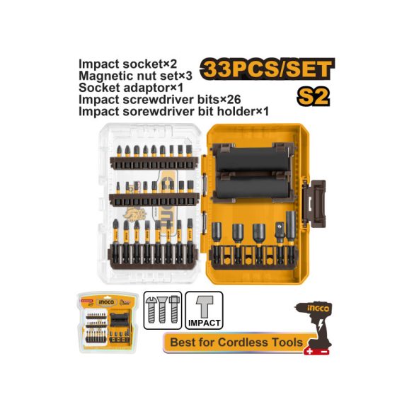INGCO Impact bithegy készlet 33 részes