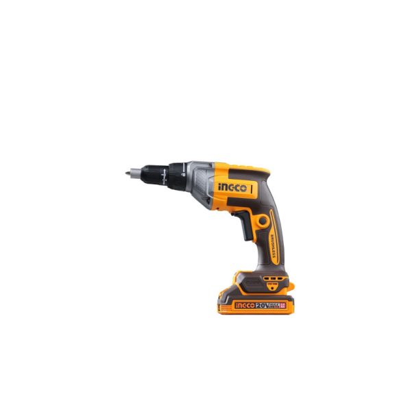 INGCO Akkus gipszkarton csavarbehajtó szénkefe nélküli 20 V (akku és töltő nélkül)