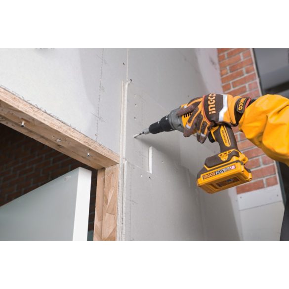 INGCO Akkus gipszkarton csavarbehajtó szénkefe nélküli 20 V (akku és töltő nélkül)