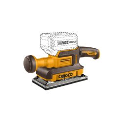   INGCO Akkus rezgőcsiszoló szénkefe nélküli 20 V (akku és töltő nélkül)