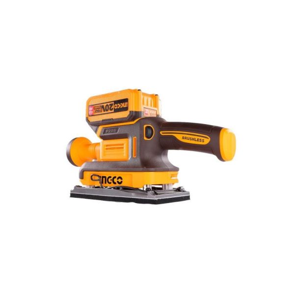 INGCO Akkus rezgőcsiszoló szénkefe nélküli 20 V (akku és töltő nélkül)