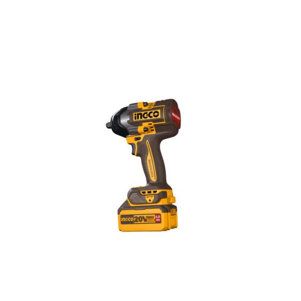 INGCO Akkus ütvecsavarozó 1/2" 850 Nm szénkefe nélküli 20 V (akku és töltő nélkül)