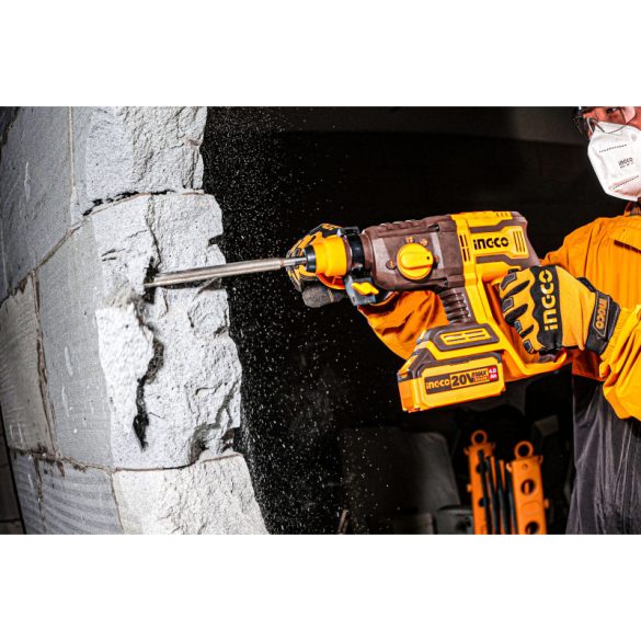 INGCO Akkus kombikalapács 2,0 J SDS-Plus szénkefe nélküli 20 V (akku és töltő nélkül)