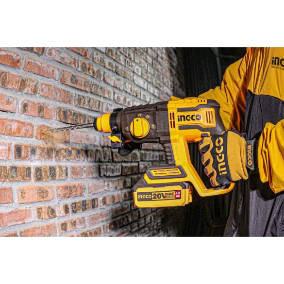 INGCO Akkus kombikalapács 2,0 J SDS-Plus szénkefe nélküli 20 V (akku és töltő nélkül)