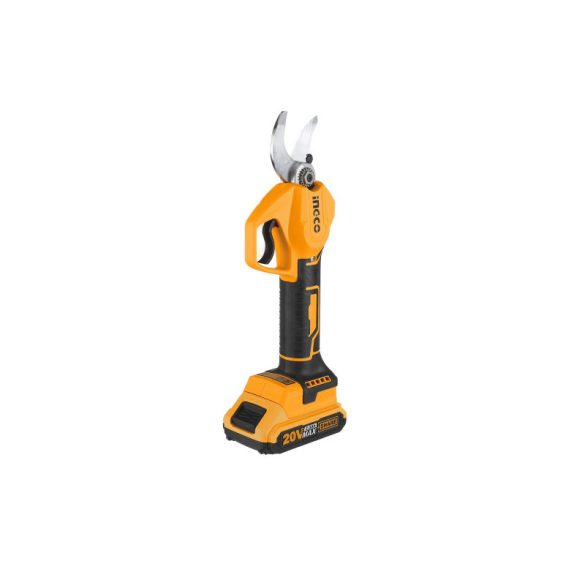 INGCO Akkus metszőolló 30 mm szénkefe nélküli 20 V (1 x 2,0 Ah akku + töltő)