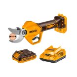 INGCO Akkus metszőolló 30 mm szénkefe nélküli 20 V (1 x 2,0 Ah akku + töltő)