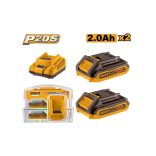 INGCO Akkumulátor és töltő szett 20 V (2 x 2,0 Ah akku + 2,0 A töltő)